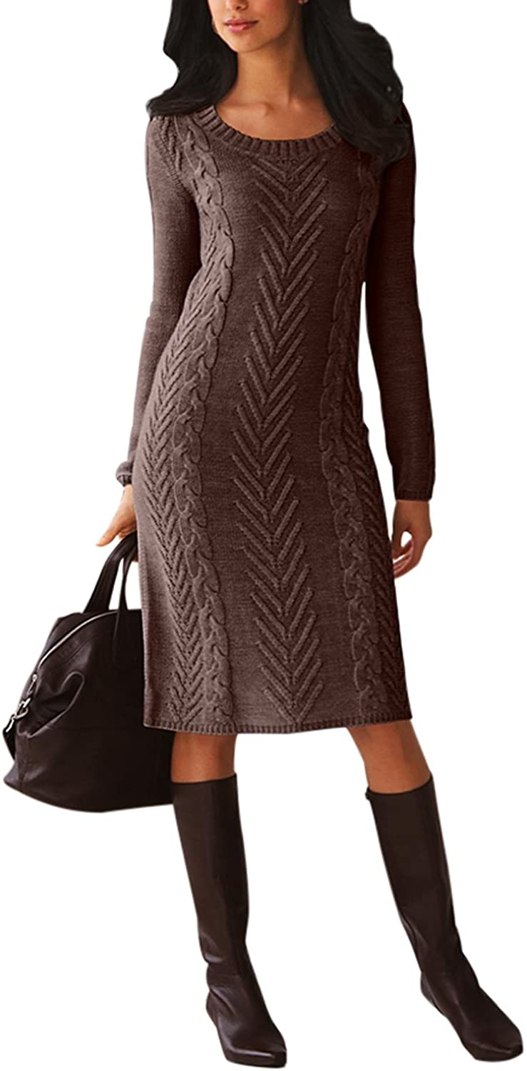 Dearlove Long Sleeve Crew Neck Midi Sweater Dress - The 13 Best Sweater Dresses on Amazon