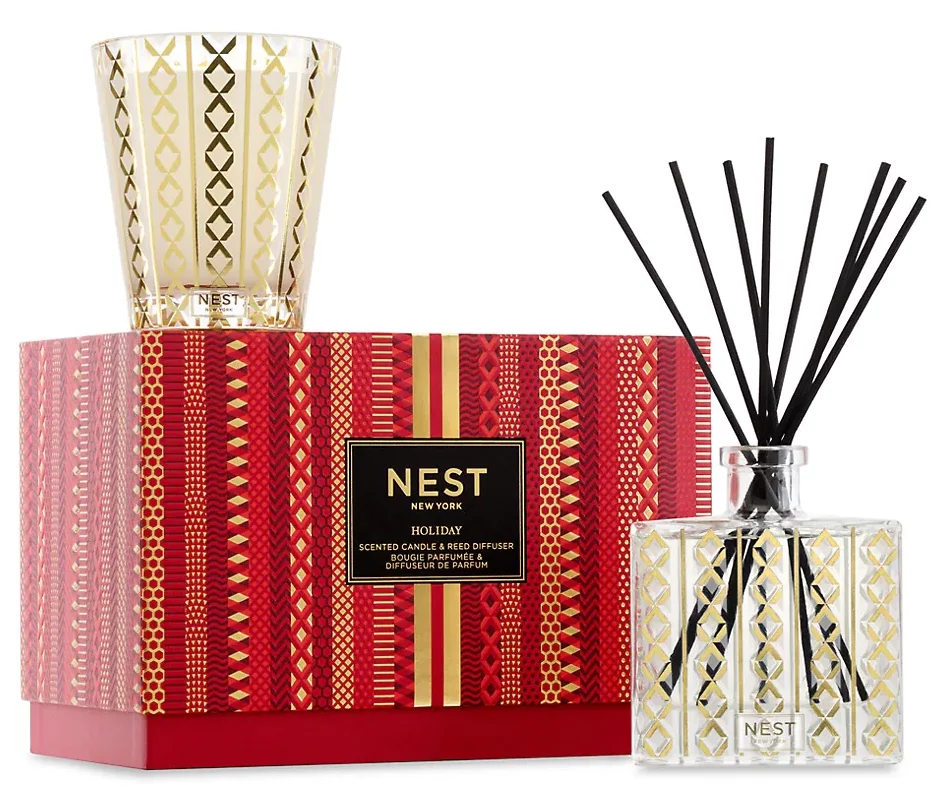 100+ Gifts for Female Entrepreneurs - Nest New York Holiday 2-Piece Scented Candle & Reed Diffuser Set